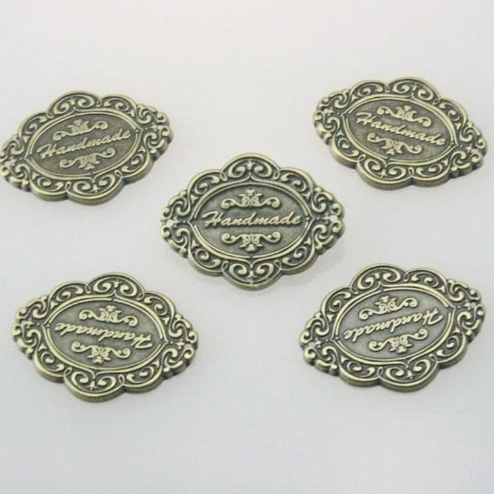 5 pcs. Brass Handmade Label Tags Sewing